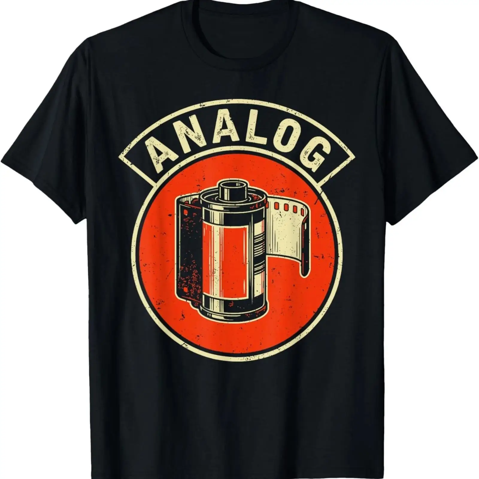 Photography Graphic Design - アナログフィルム写真レトロカメラデザインTシャツヴィンテージウォッシュ加工少しストリートウェアオムグラフィックデザイナー服ファッション