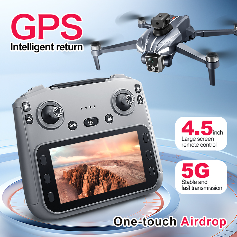 Photography High Angle - GTR8 2025 障害物回避機能付き 前後3カメラ搭載 空撮用ブラシレスドローン 広角高解像度WiFi