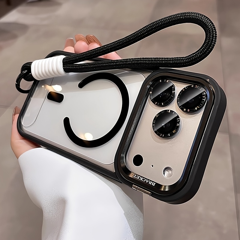 カメラブラケット付きアクリル製マグネット式iPhoneケース - Camera Wrist Strap のレビューと価格