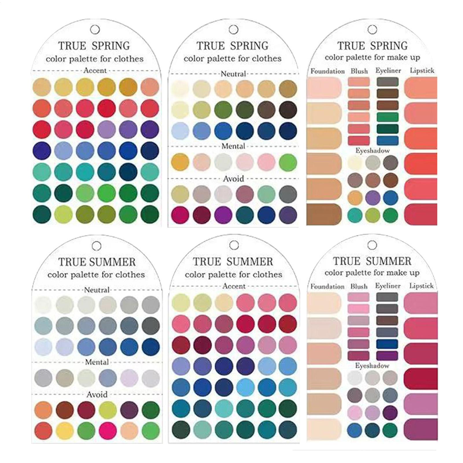 パーソナルカラーパレットカード、衣料品カラーアナリシス、マッ - Color Checker Card のレビューと価格