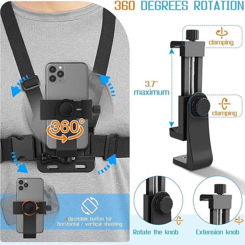 iPhone 14用スマホチェストストラップマウントベルト、 - Gopro Action Camera Hero 13 Black のレビューと価格