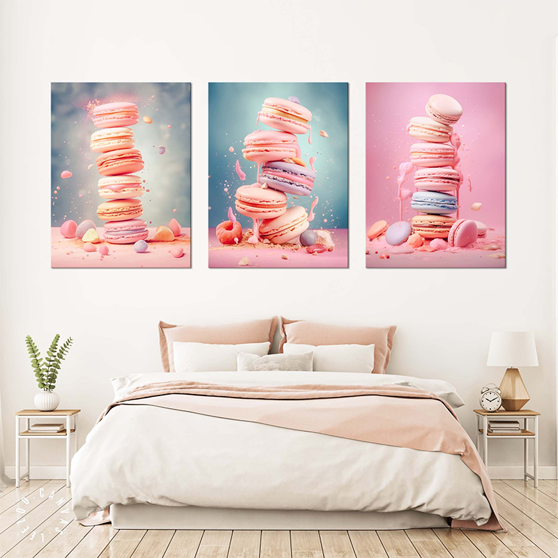 フレームなしピンクフードアイスクリームマカロンポスターとプリ - Photography Food のレビューと価格