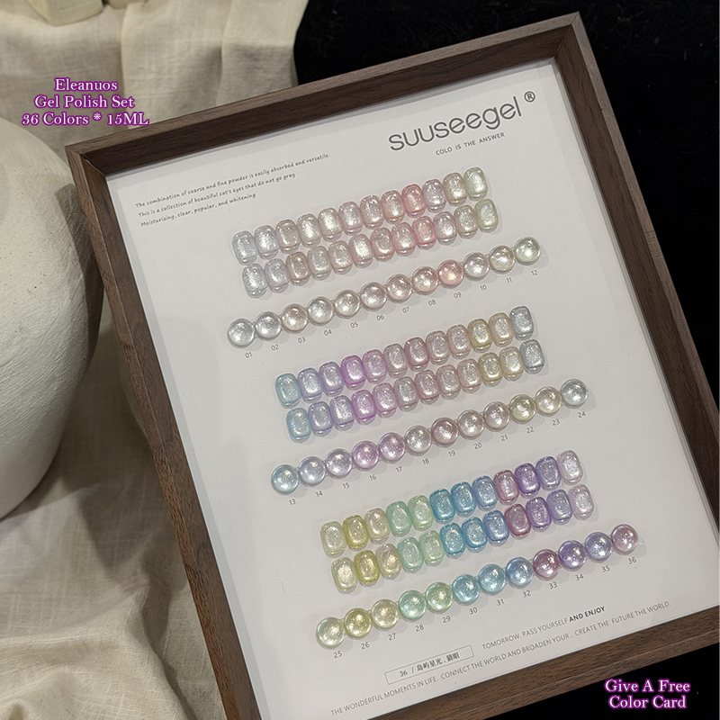 36色キャッツアイジェルポリッシュセット シマーマグネティッ - Color Checker Card のレビューと価格